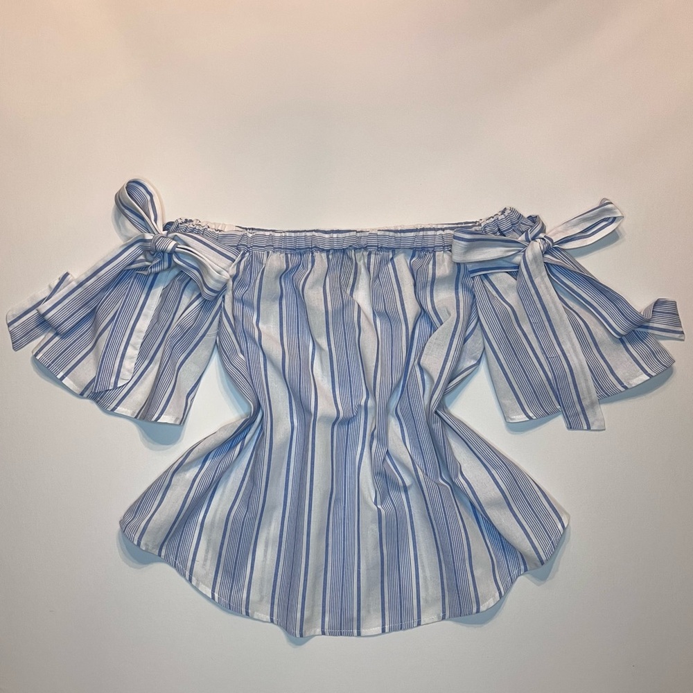 Rue21 Off-Shoulder Striped Cold-Shoulder Bow Sleeve Tunic Poplin Women’s Small